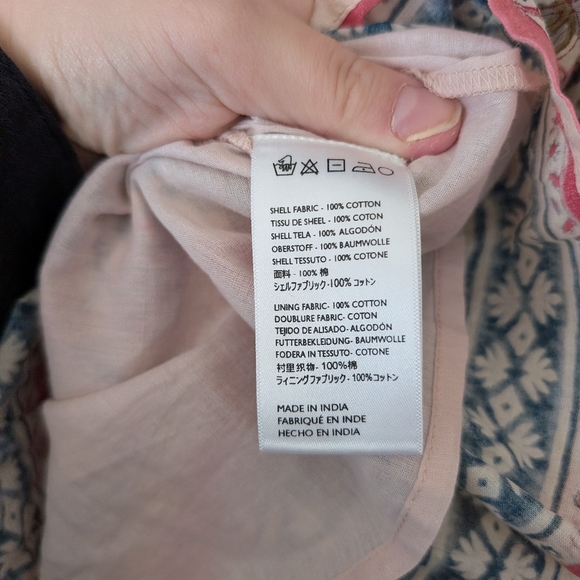 Cleobella Magdalena Sunset Woodblock Printed Bohemian Mini Dress Size M - Picture 6 of 8